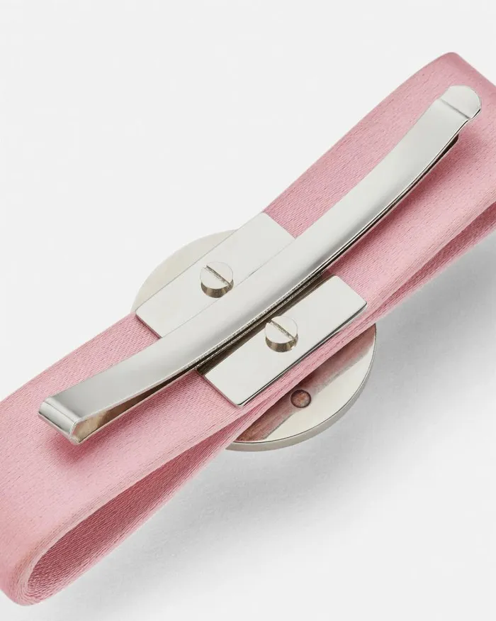 Right Gianni Ribbon Hair Pin Pink Women Versace Hair Accessories