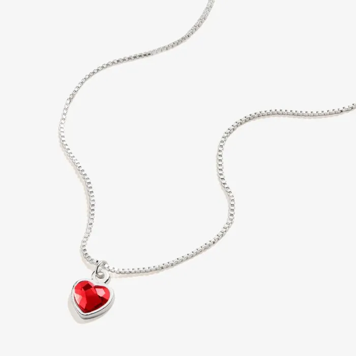 Ruby Heart Necklace July Birthstone Silver Women Alex And Ani Love