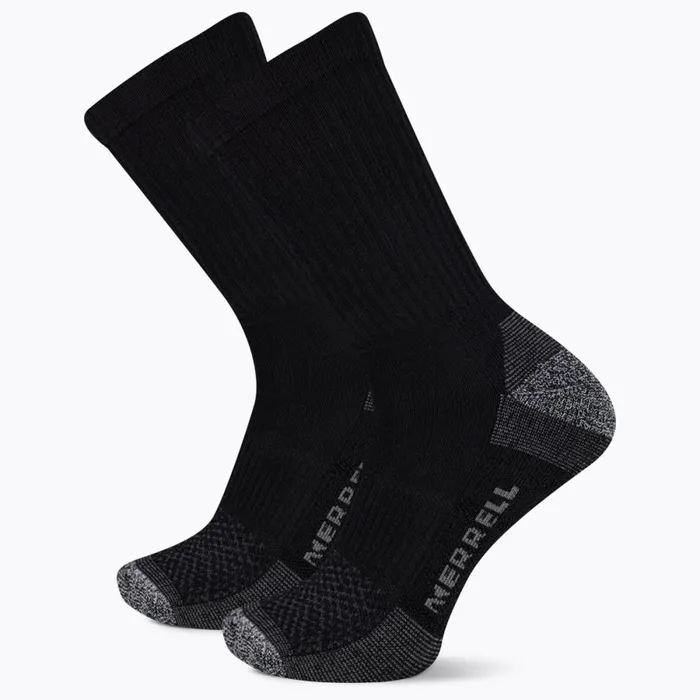 Rugged Steel Toe Crew Sock 2 Pack Black MenWomen Merrell Socks