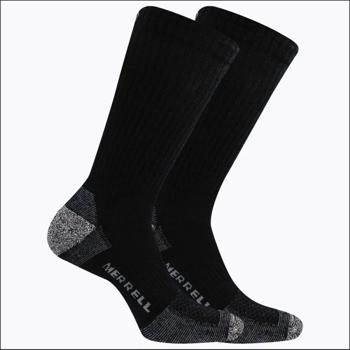 Rugged Steel Toe Crew Sock 2 Pack Black MenWomen Merrell Socks