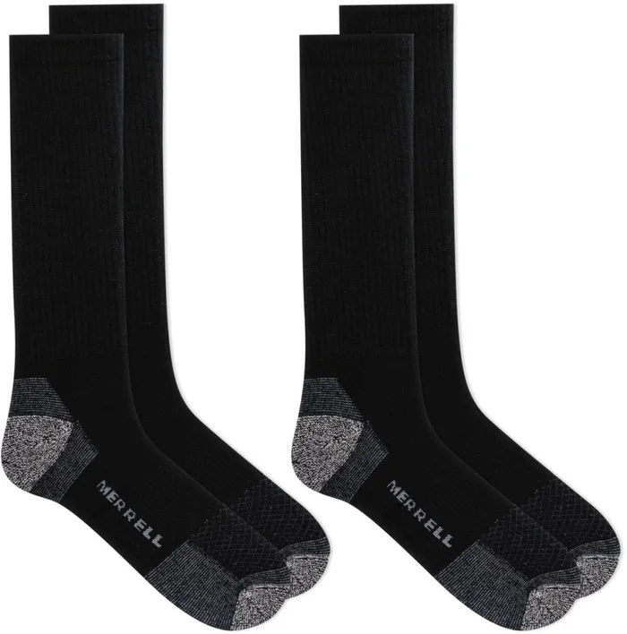 Rugged Steel Toe Crew Sock 2 Pack Black MenWomen Merrell Socks