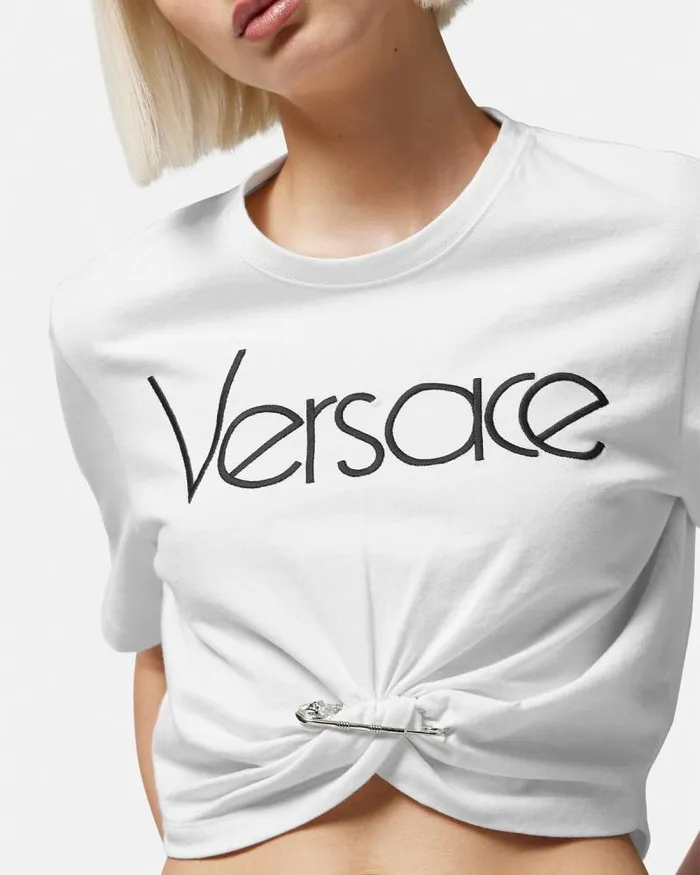 Safety Pin 1978 ReEdition Logo TShirt Blackwhite Women Versace TShirts and Sweatshirts