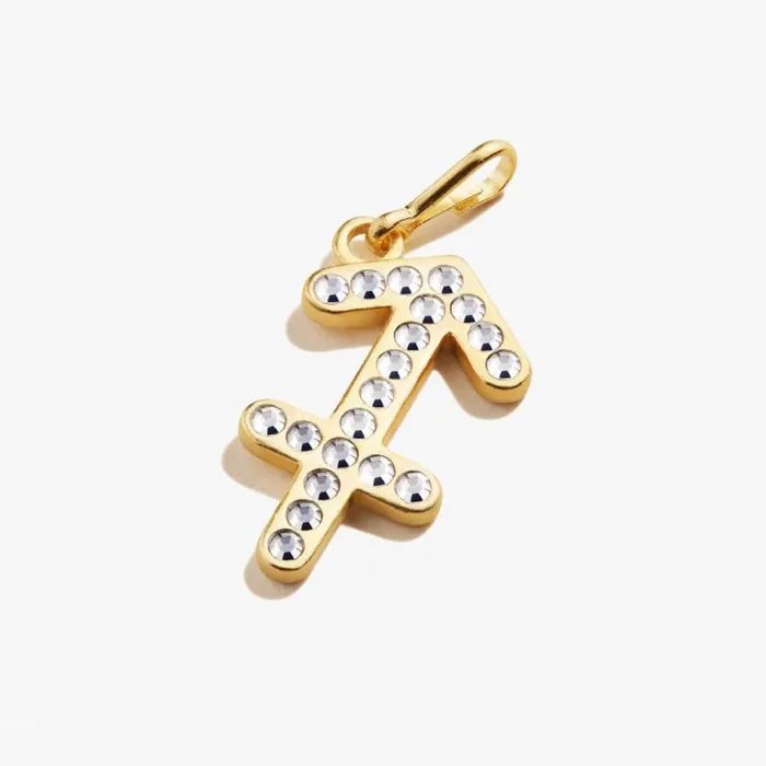 Sagittarius Zodiac Pav Crystal Charm 14kt Gold Over Sterling Silver Women Alex And Ani Fine Jewelry
