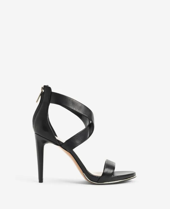 Sandals and Wedges Women Kenneth Cole Brooke Cross Strap Heeled Sandal Black
