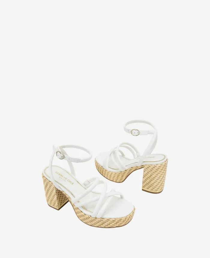 Sandals and Wedges Women Kenneth Cole Daphne Platform Heeled Sandal White