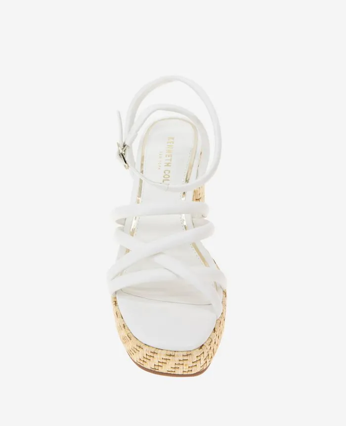 Sandals and Wedges Women Kenneth Cole Daphne Platform Heeled Sandal White