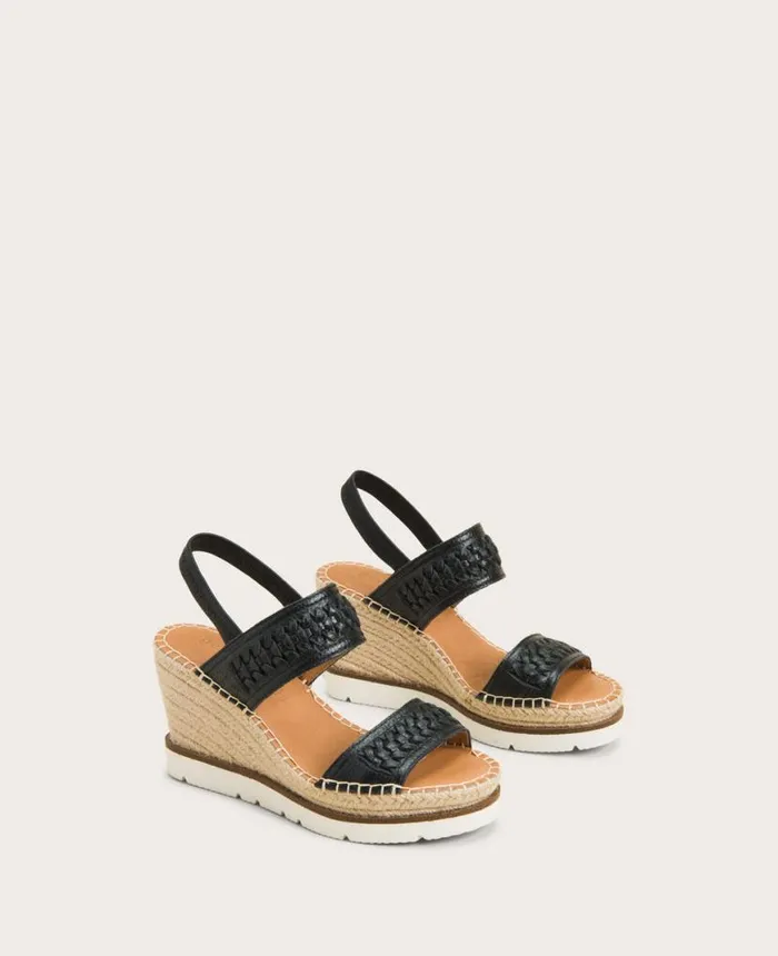 Sandals and Wedges Women Kenneth Cole GENTLE SOULS 8211 Elyssa Leather TwoBand Braided Wedge Sandal Black Sandals and Wedges Women Kenneth Cole GENTLE SOULS 8211 Elyssa Leather TwoBand Braided Wedge Sandal Black