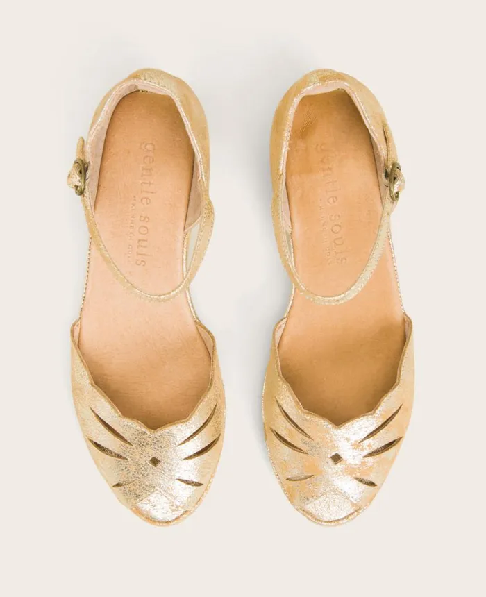 Sandals and Wedges Women Kenneth Cole GENTLE SOULS 8211 Lily Moon Ankle Strap Sandal Gold Sandals and Wedges Women Kenneth Cole GENTLE SOULS 8211 Lily Moon Ankle Strap Sandal Gold