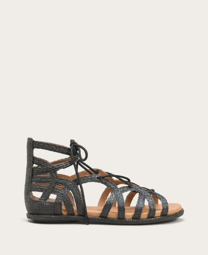 Sandals and Wedges Women Kenneth Cole GENTLE SOULS Break My Heart Gladiator Sandal Black Raffia