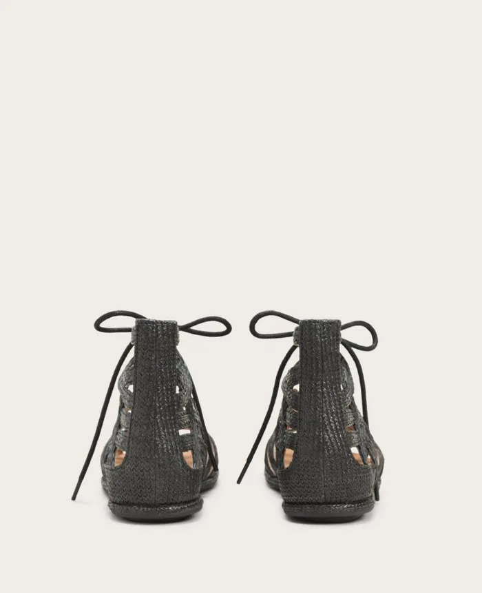 Sandals and Wedges Women Kenneth Cole GENTLE SOULS Break My Heart Gladiator Sandal Black Raffia