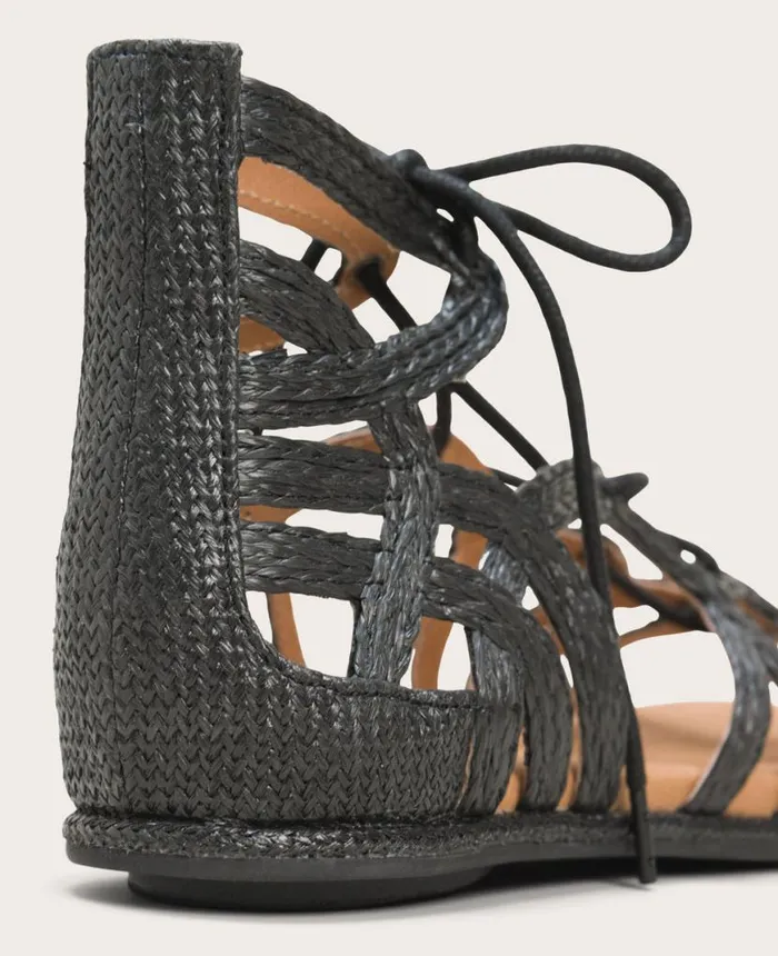 Sandals and Wedges Women Kenneth Cole GENTLE SOULS Break My Heart Gladiator Sandal Black Raffia