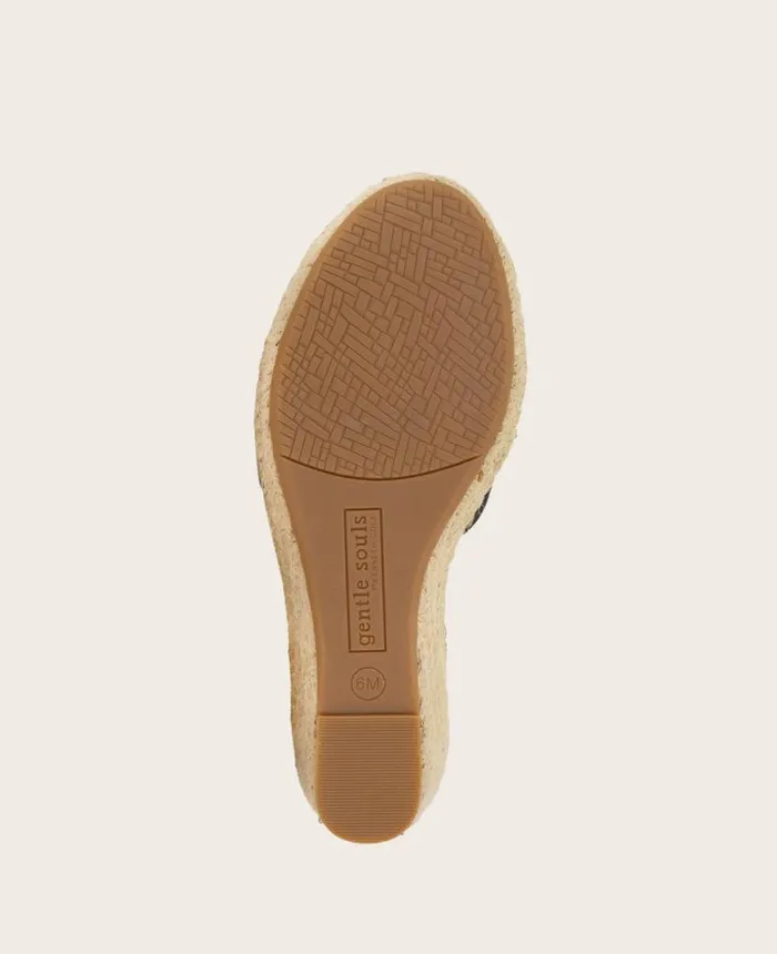 Sandals and Wedges Women Kenneth Cole GENTLE SOULS Charli Suede XBand Espadrille Wedge Sandal Navy