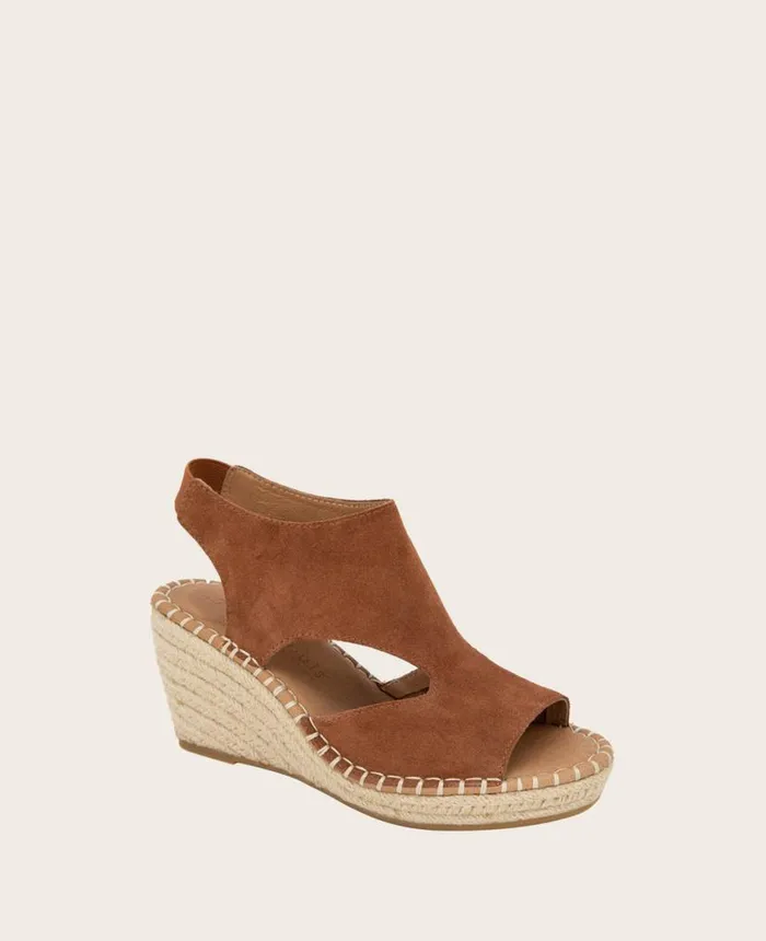 Sandals and Wedges Women Kenneth Cole GENTLE SOULS Cody Suede Espadrille Wedge Luggage