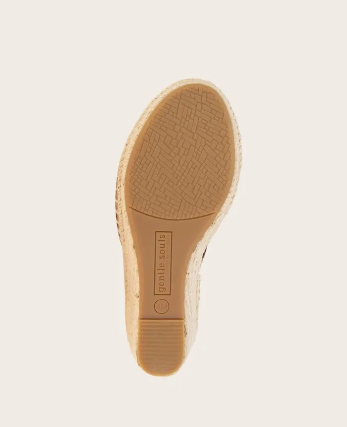 Sandals and Wedges Women Kenneth Cole GENTLE SOULS Cody Suede Espadrille Wedge Luggage