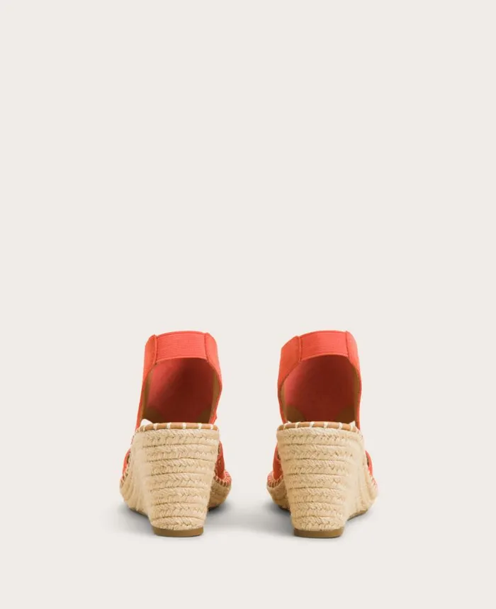 Sandals and Wedges Women Kenneth Cole GENTLE SOULS Cody Suede Esparille Wedge Bright Coral Suede