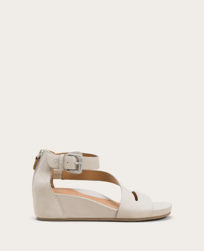Sandals and Wedges Women Kenneth Cole GENTLE SOULS Gwen Leather Wedge Sandal Mushroom Nubuck