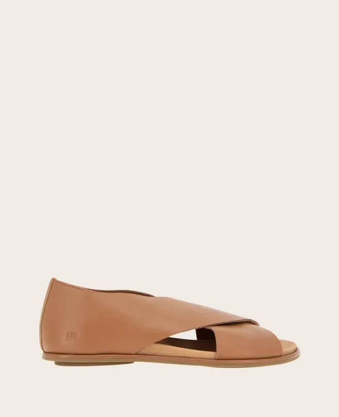 Sandals and Wedges Women Kenneth Cole GENTLE SOULS Laniey XBand Leather Sandal Luggage