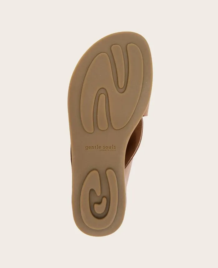 Sandals and Wedges Women Kenneth Cole GENTLE SOULS Laniey XBand Leather Sandal Luggage