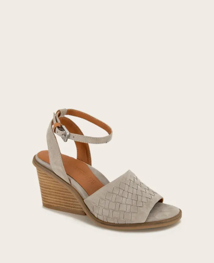 Sandals and Wedges Women Kenneth Cole GENTLE SOULS Nadia Leather Wedge Sandal Mushroom Suede