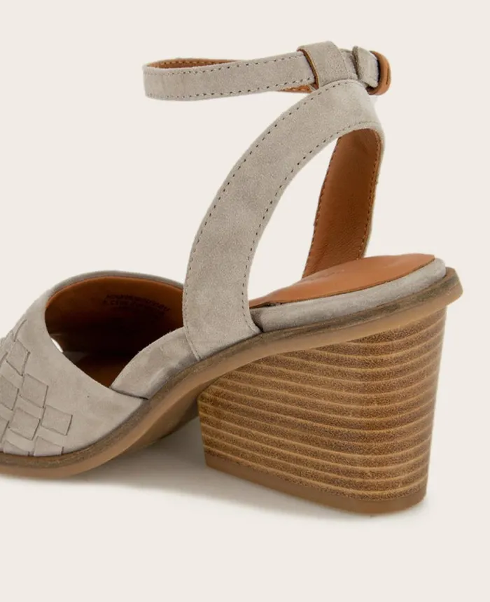 Sandals and Wedges Women Kenneth Cole GENTLE SOULS Nadia Leather Wedge Sandal Mushroom Suede