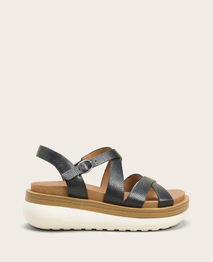 Sandals and Wedges Women Kenneth Cole GENTLE SOULS Reebha Leather Platform Sandal Black