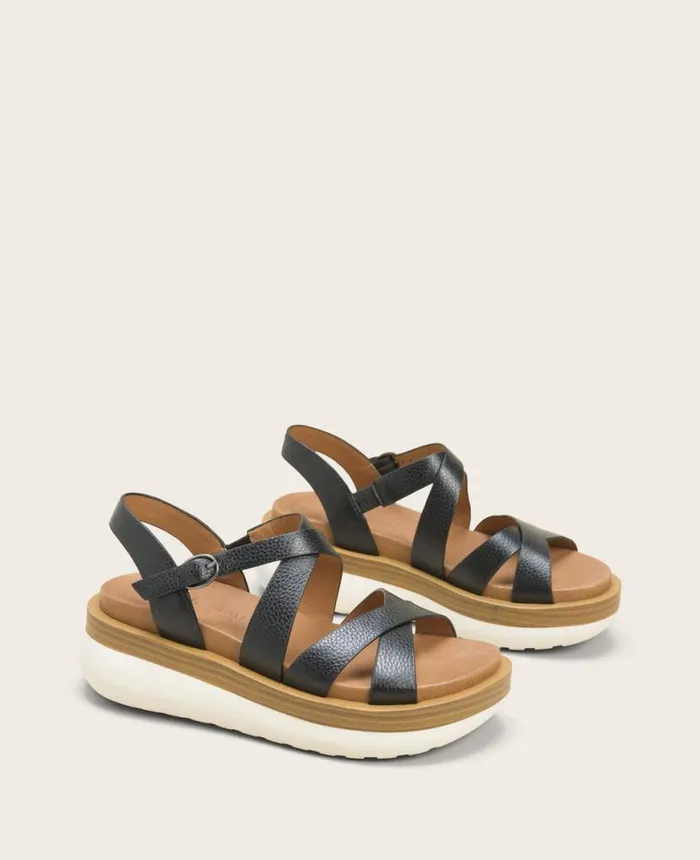 Sandals and Wedges Women Kenneth Cole GENTLE SOULS Reebha Leather Platform Sandal Black