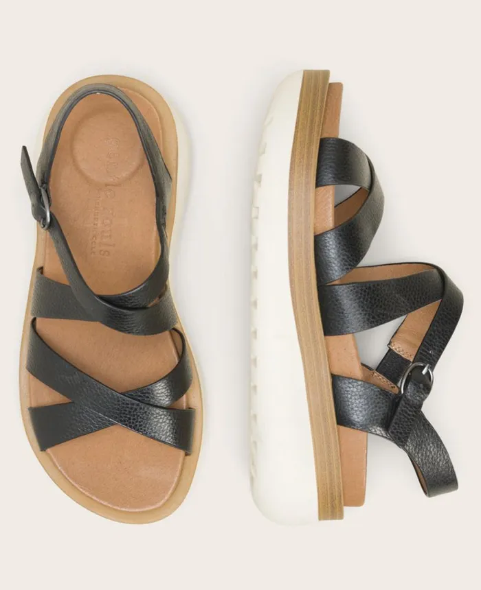 Sandals and Wedges Women Kenneth Cole GENTLE SOULS Reebha Leather Platform Sandal Black