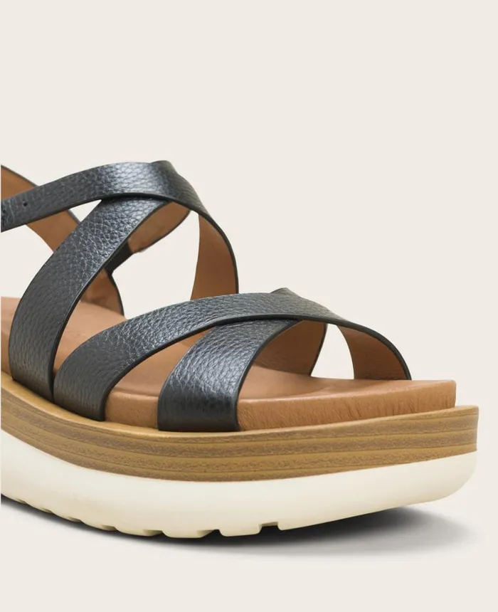 Sandals and Wedges Women Kenneth Cole GENTLE SOULS Reebha Leather Platform Sandal Black