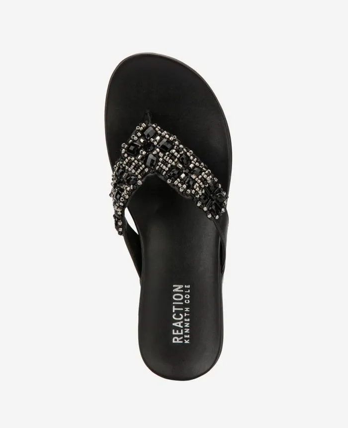 Sandals and Wedges Women Kenneth Cole Glamathon Thong Sandal Black