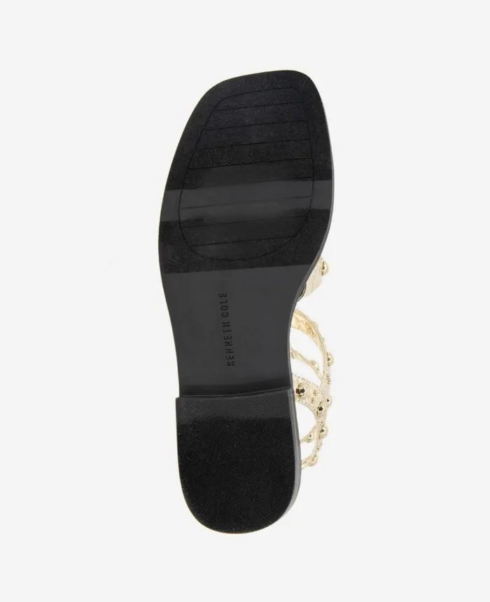 Sandals and Wedges Women Kenneth Cole Ruby Studded Gladiator Flat Sandal Gold Sandals and Wedges Women Kenneth Cole Ruby Studded Gladiator Flat Sandal Gold