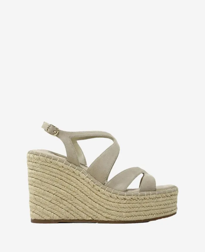 Sandals and Wedges Women Kenneth Cole The Solace Platform Espadrille Wedge Sandal Almond Suede