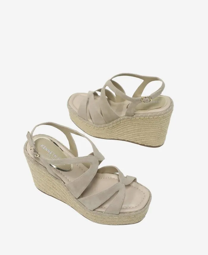 Sandals and Wedges Women Kenneth Cole The Solace Platform Espadrille Wedge Sandal Almond Suede Sandals and Wedges Women Kenneth Cole The Solace Platform Espadrille Wedge Sandal Almond Suede