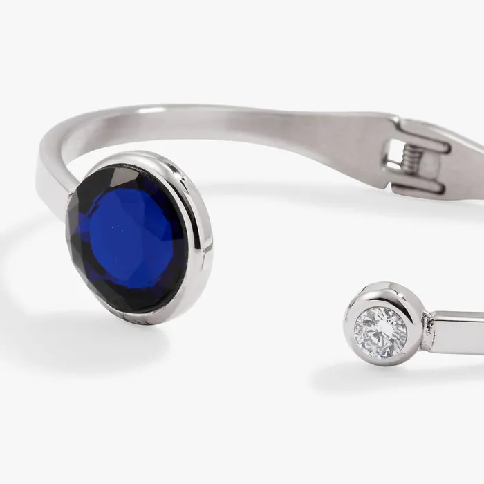 Sapphire Crystal Hinge Cuff Stainless Steel Silver Women Alex And Ani Fine Jewelry Sapphire Crystal Hinge Cuff Stainless Steel Silver Women Alex And Ani Fine Jewelry