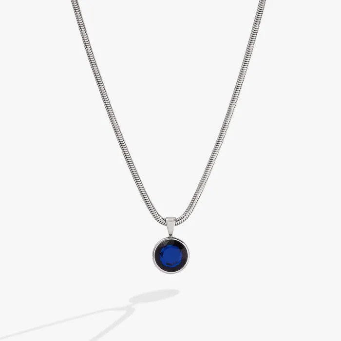 Sapphire Crystal Necklace Stainless Steel Silver Women Alex And Ani Anniversary Sapphire Crystal Necklace Stainless Steel Silver Women Alex And Ani Anniversary
