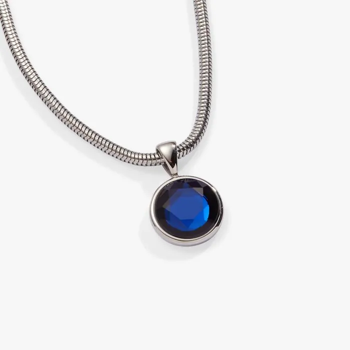 Sapphire Crystal Necklace Stainless Steel Silver Women Alex And Ani Anniversary