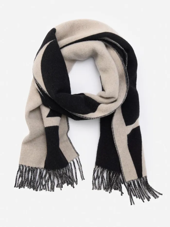 Scarves Women JMcLaughlin Barrow Scarf Blackoff White