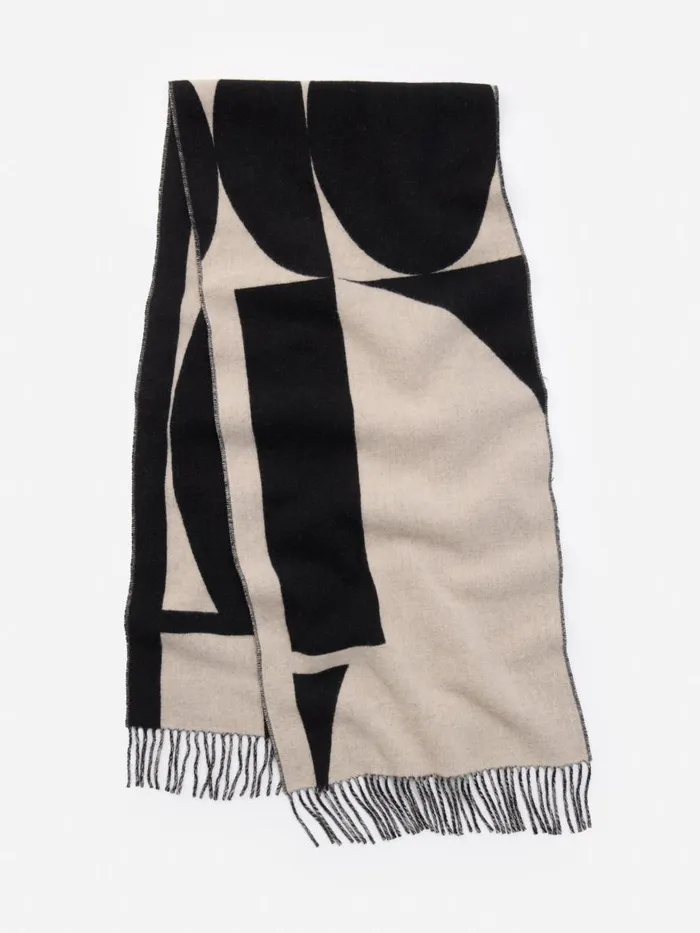 Scarves Women JMcLaughlin Barrow Scarf Blackoff White Scarves Women JMcLaughlin Barrow Scarf Blackoff White