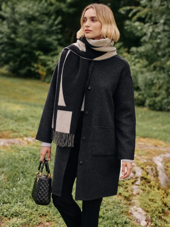 Scarves Women JMcLaughlin Barrow Scarf Blackoff White Scarves Women JMcLaughlin Barrow Scarf Blackoff White