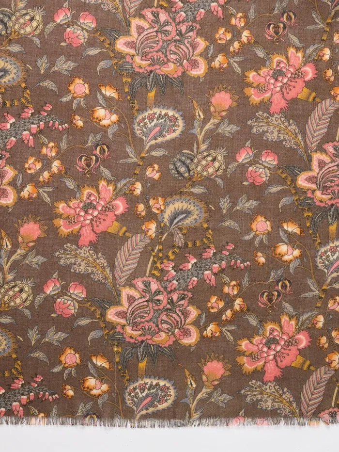 Scarves Women JMcLaughlin Reed Scarf In Baroque Bloom Brownmulti Scarves Women JMcLaughlin Reed Scarf In Baroque Bloom Brownmulti