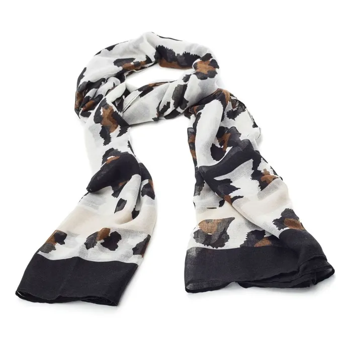 Scarves Women Moda In Pelle Leottie Scarf Natural Leopard Textile