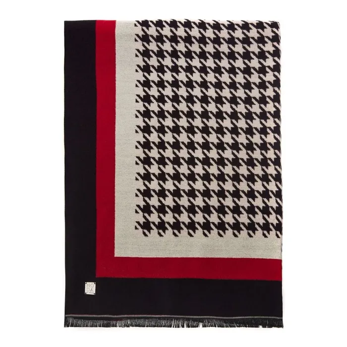 Scarves Women Moda In Pelle Serenascarf Black Red Textile Scarves Women Moda In Pelle Serenascarf Black Red Textile