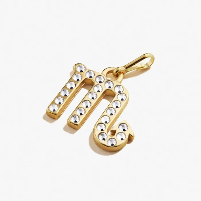 Scorpio Zodiac Pav Crystal Charm 14kt Gold Over Sterling Silver Women Alex And Ani Fine Jewelry