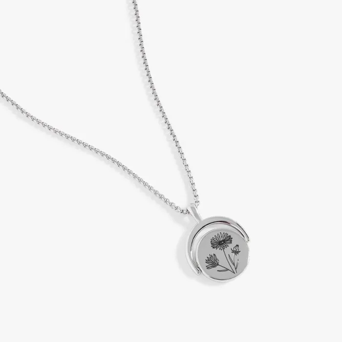 September Birthstone And Flower Flip Charm Necklace Stainless Steel Silver Women Alex And Ani Birthday