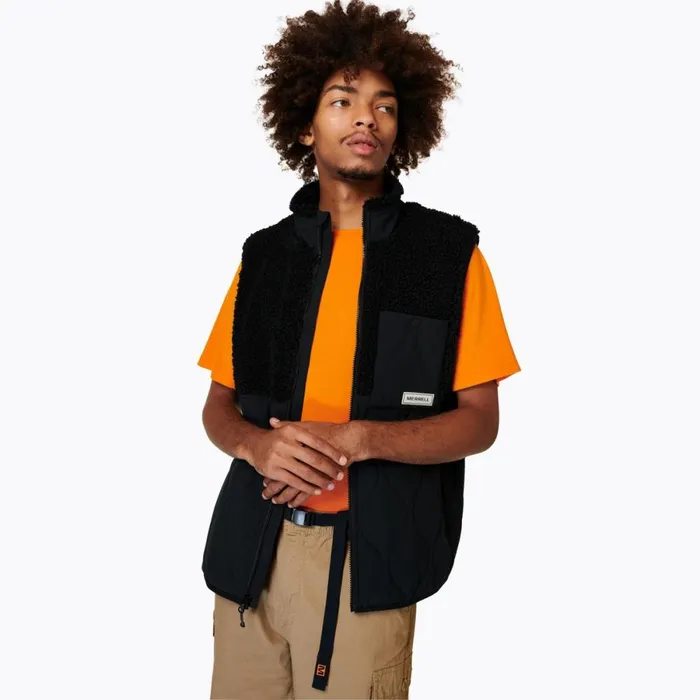 Sherpa Mixup Vest Black Men Merrell Tops