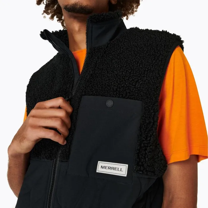 Sherpa Mixup Vest Black Men Merrell Tops