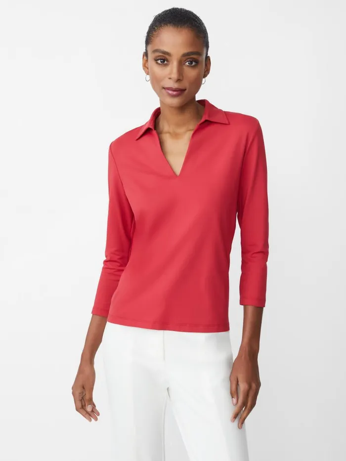 Shirts and Tops Women JMcLaughlin Aida 34 Sleeve Top Fete Red