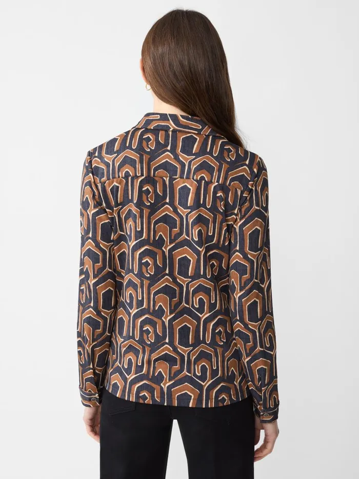 Shirts and Tops Women JMcLaughlin Betty Shirt In Maxi Painted Labrynth Blackcamel Shirts and Tops Women JMcLaughlin Betty Shirt In Maxi Painted Labrynth Blackcamel