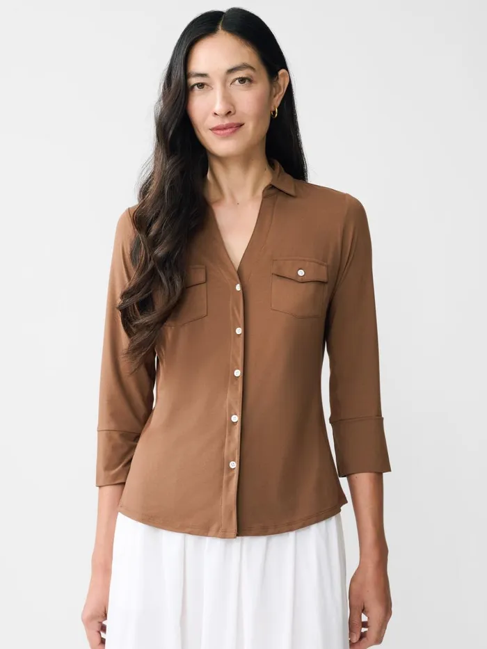 Shirts and Tops Women JMcLaughlin Brynn Lyford Jersey Shirt Acorn Shirts and Tops Women JMcLaughlin Brynn Lyford Jersey Shirt Acorn