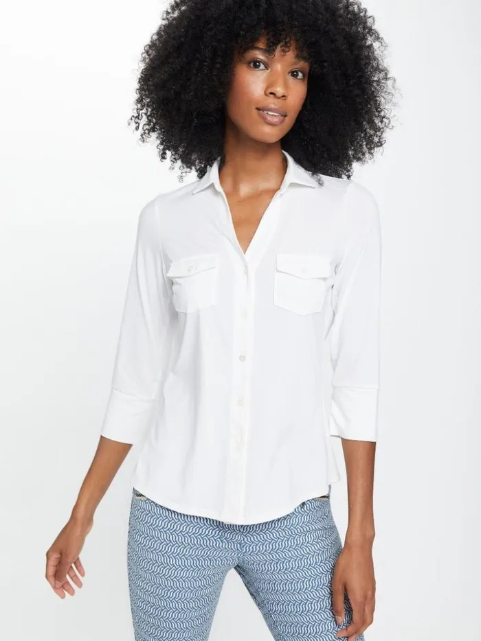 Shirts and Tops Women JMcLaughlin Brynn Lyford Jersey Shirt White Shirts and Tops Women JMcLaughlin Brynn Lyford Jersey Shirt White