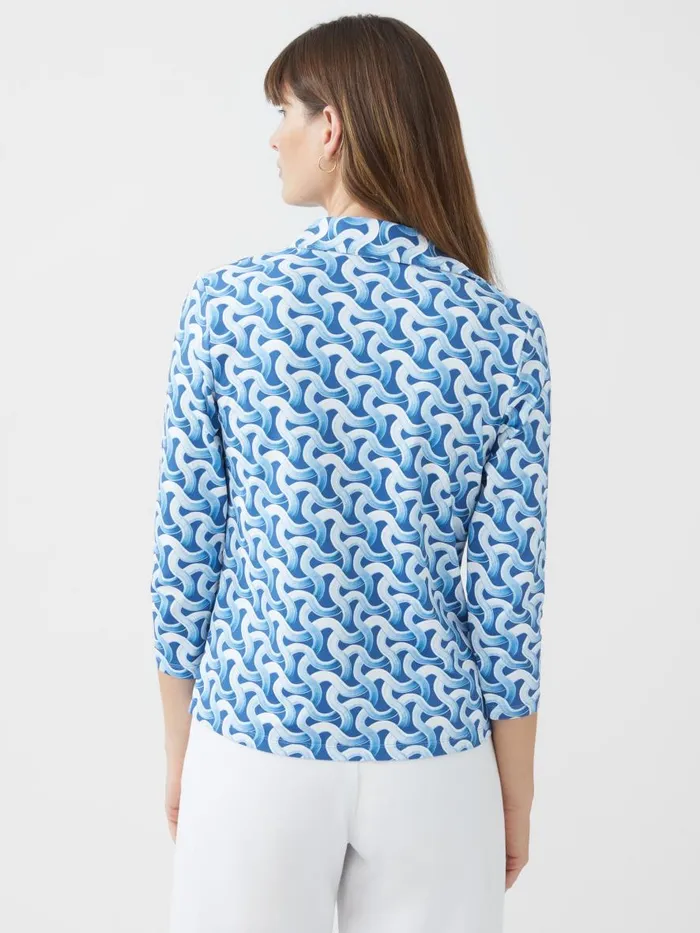 Shirts and Tops Women JMcLaughlin Cornelia 34 Sleeve Shirt In Mini Dream Weaver Dark Blueblue Shirts and Tops Women JMcLaughlin Cornelia 34 Sleeve Shirt In Mini Dream Weaver Dark Blueblue